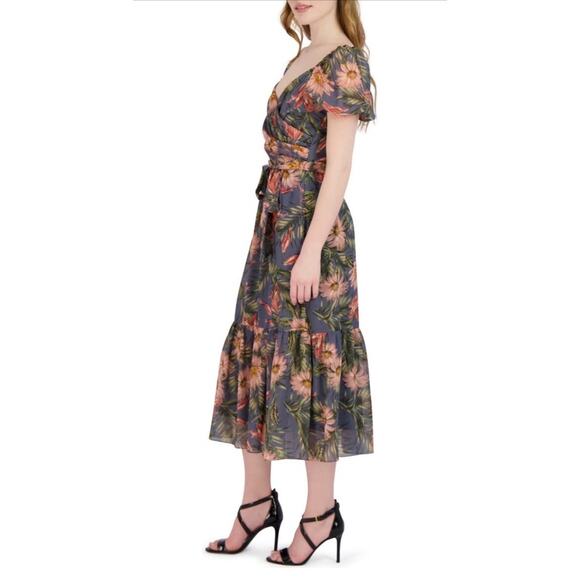 Julia Jordan Sweetheart Floral Puff Sleeve Fit & Flare Dress Size 6 NWT $119 - Picture 3 of 13